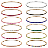 12Pcs 12 Colors Alloy Rhinestone Cup Chain Bracelets for Women BJEW-HY0001-09-1