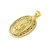 Real 18K Gold Plated Brass Micro Pave Cubic Zirconia Pendants KK-H472-17G-01-2
