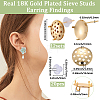 Brass Studs Earring Findings KK-BBC0019-01G-03-2