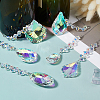 6Pcs 6 Styles Teardrop & Oval Glass Hanging Suncatchers HJEW-FH00201-3