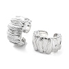Brass Textured Open Cuff Rings for Women RJEW-D016-01P-1