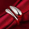 Real Platinum Plated Adjustable Brass Finger Rings for Women RJEW-BB07574-C-3