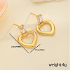 Brass Clear Cubic Zirconia Heart Stud Earrings JP3857-4