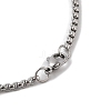 202 Stainless Steel Enamel Box Chain Sport Ball Pendant Necklaces for Men NJEW-K380-01B-02-3