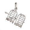 Brass Cage Pendants X-KK-K163-20P-NR-3
