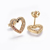 Brass Micro Pave Cubic Zirconia Stud Earrings EJEW-L224-34G-2