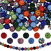 90Pcs Glass Rhinestone Clay Pave Round Beads RB-LT0001-02-1