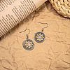 Flat Round Bohemian Style Zinc Alloy Dangle Earrings FS-WG9CCFB-05-1