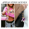 Alloy Resin Heart Keychains KEYC-TADJ0002-01G-N-7