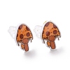 Acrylic Cartoon Mushroom Stud Earrings with Platic Pins for Women EJEW-F293-03D-2