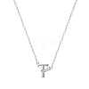 304 Stainless Steel Crystal Rhinestone Initial Pendant Necklaces FS-WGCEFCC-20-1