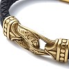 Men's Braided Black PU Leather Cord Bracelets BJEW-K243-42G-2