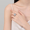Gear Rotatable Open Cuff Rings for Women RJEW-S402-12P-3