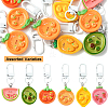 10Pcs Fruit Plate Opaque Resin Keychains HJEW-YW00320-1