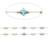 Colorful Natural Shell Star & Brass Beaded Link Chains CHS-C008-03G-2