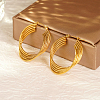 Retro Style 304 Stainless Steel Hoop Earrings for Women BB2578-1
