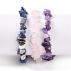 Chips Natural Mixed Stone Stretch Bracelets X-BJEW-JB05642-2