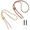 2 Sets 2 Colors PU Imitation Leather Bag Drawstring Cord & Cord Slider DIY Kits DIY-WR0002-08-1