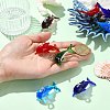 10Pcs 5 Colors Handmade Silver Foil Lampwork Pendants LAMP-CJ0002-53-4