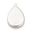 201 Stainless Steel Pendant Cabochon Settings STAS-S057-34-2