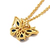 Rack Plating Brass Micro Pave Cubic Zirconia Butterfly Pendant Necklaces NJEW-H168-01G-3