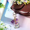 Alloy Resin Heart Keychains KEYC-TADJ0002-01G-B-5