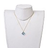 Imitation Tourmaline K9 Glass Pendant Necklaces NJEW-JN02612-02-4