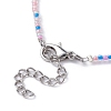 Luster Glass Seed Beaded Necklace with Alloy Clasps NJEW-JN04366-4
