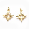 Brass Micro Pave Clear Cubic Zirconia Pendants ZIRC-O035-22-3
