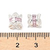 Brass Micro Pave Cubic Zirconia European Beads KK-A254-26S-02-2