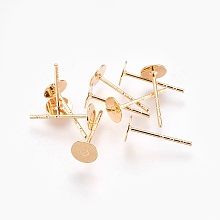 Brass Stud Earring Findings X-KK-T020-136G