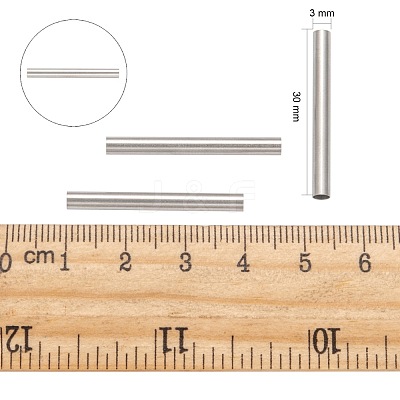Tarnish Resistant 304 Stainless Steel Tube Beads STAS-G071-35P-1