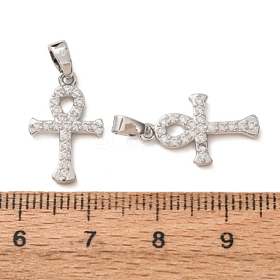 Brass Micro Pave Clear Cubic Zirconia Pendants CU-CBA0D78-01P-1