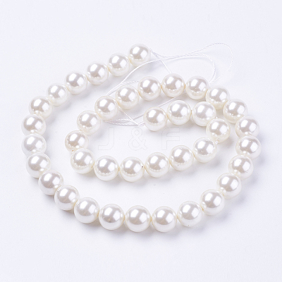 Shell Pearl Beads Strands X-BSHE-L035-6mm-I13-1
