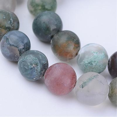 Natural Indian Agate Beads Strands G-Q462-8mm-08-1