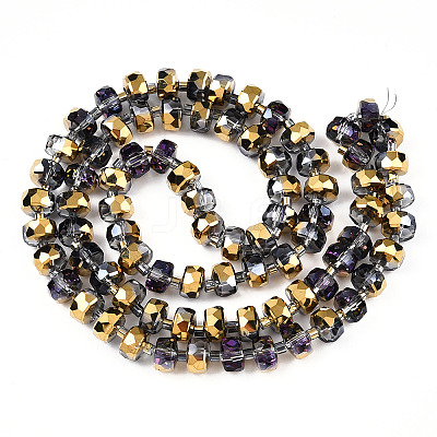 Electroplat Glass Beads Strands EGLA-Q092-8mm-D03-1