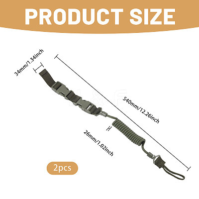 Nylon Outdoor Tactical Spring Lanyard AJEW-WH0752-319B-1