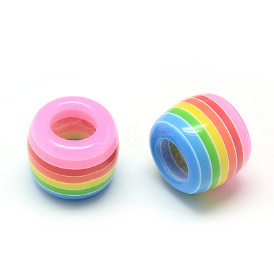 Opaque Stripe Resin Beads X-RESI-S344-02-1