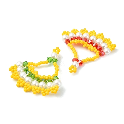 Glass Seed Beaded Pendants PALLOY-MZ01415-1