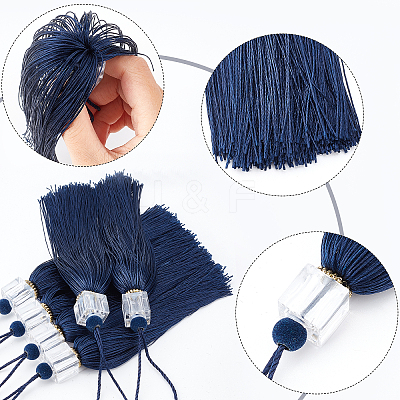 8Pcs Polyester Tassel Pendant Decorations AJEW-GF0004-66C-1
