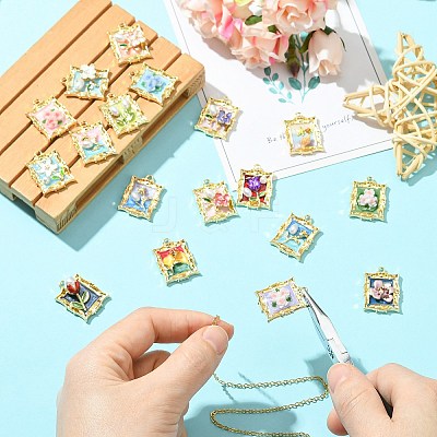 18Pcs 18 Styles Alloy Enamel Pendants FIND-CJ0008-86-1