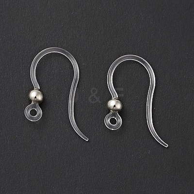 Transparent Resin Earring Hooks LS-RESI-G050-01P-1
