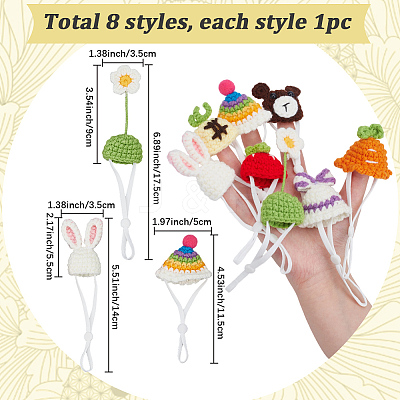 8Pcs 8 Styles Polyester Doll Hat DIY-SC0033-54B-1
