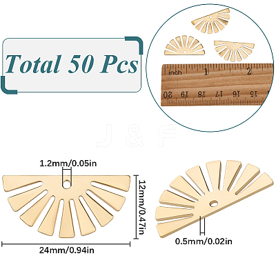 50Pcs Brass Pendants KK-SC0005-53-1