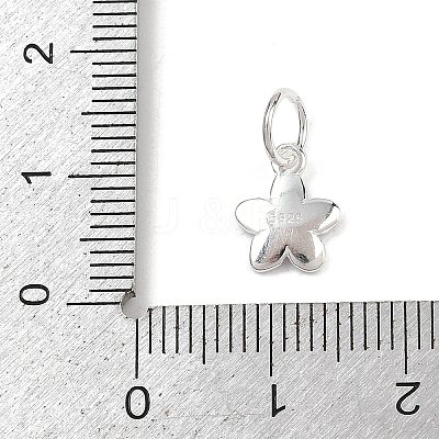 925 Sterling Silver Enamel Flower Charms STER-K183-11S-02-1