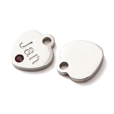 Birthday 304 Stainless Steel Micro Pave Cubic Zirconia Charms CU-CBA9CF9-01P-1