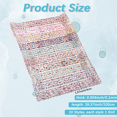 10 Rolls PET Sticker Tapes AJEW-WH20020-246A-36-1
