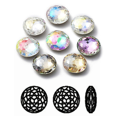 K9 Glass Rhinestone Cabochons RGLA-P035-04B-M-1