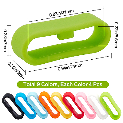 36Pcs 9 Colors Silicone Replacement Watch Band Strap Loops SIL-GF0001-10-1