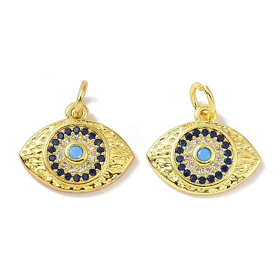 Golden Brass Micro Pave Cubic Zirconia Pendants KK-L209-039G-01-1